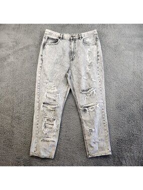 American Eagle AE Mom Jeans Ankle Denim Womens Size 14 High-Waisted Tapered Leg